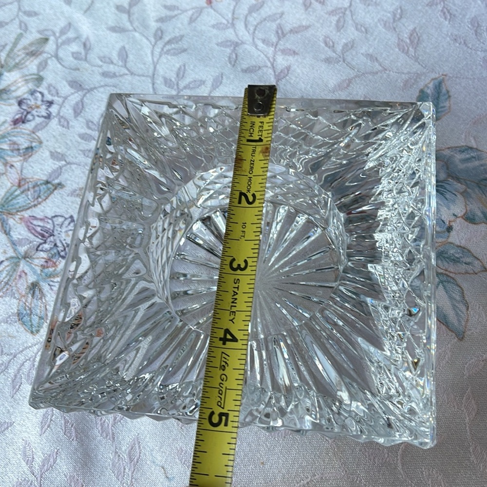 Vintage large heavy Waterford ashtray,votive candle holder 5”almost 3lbs,signed - Picture 7 of 8